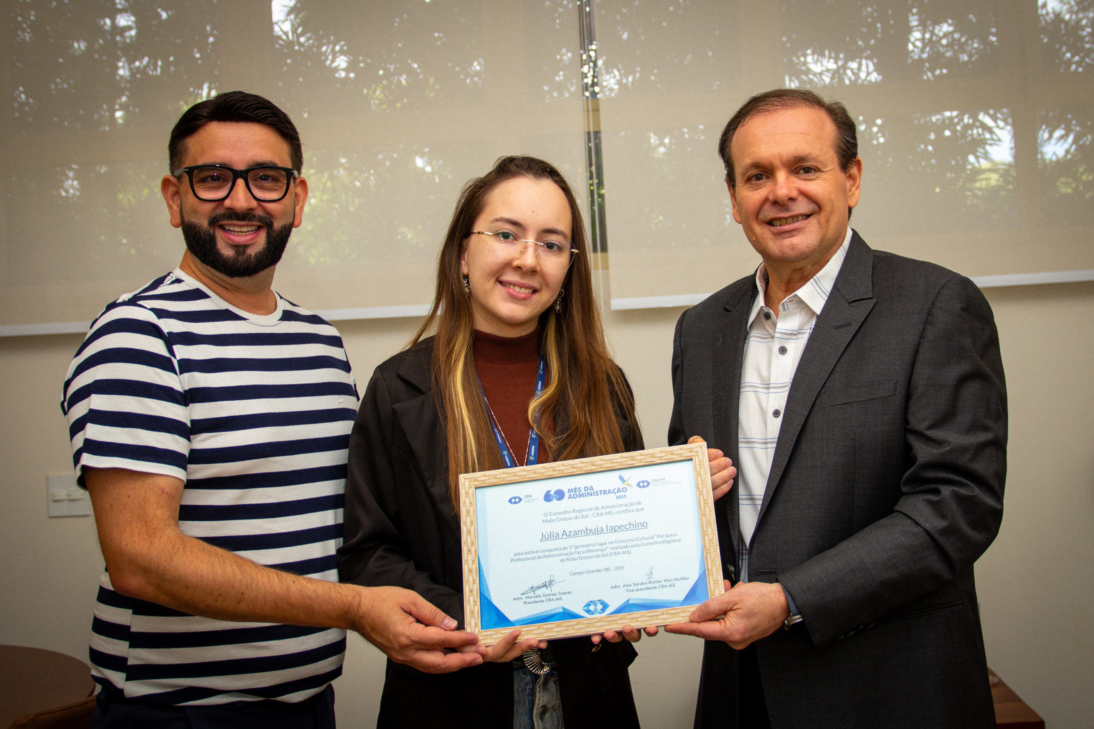 Acadêmica de Administração da UNIGRAN conquista 1º lugar em concurso cultural do CRA-MS